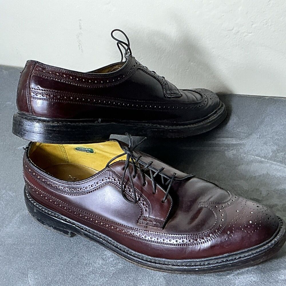 Florsheim Imperial Shell Cordovan Shoes Men’s Wing Tips 10 D Kenmoor - Picture 7 of 13